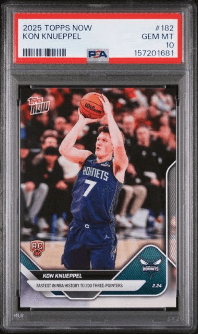 Graded 2025 Topps Now Kon Knueppel #182 Rookie RC Basketball Card PSA 10