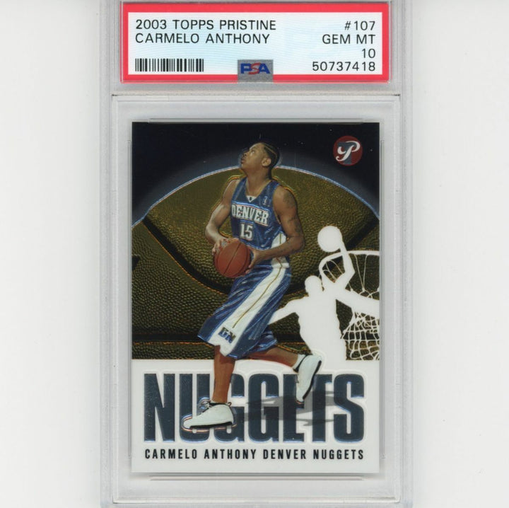 Graded 2003-04 Topps Pristine CARMELO ANTHONY #107 Rookie Basketball Card PSA 10