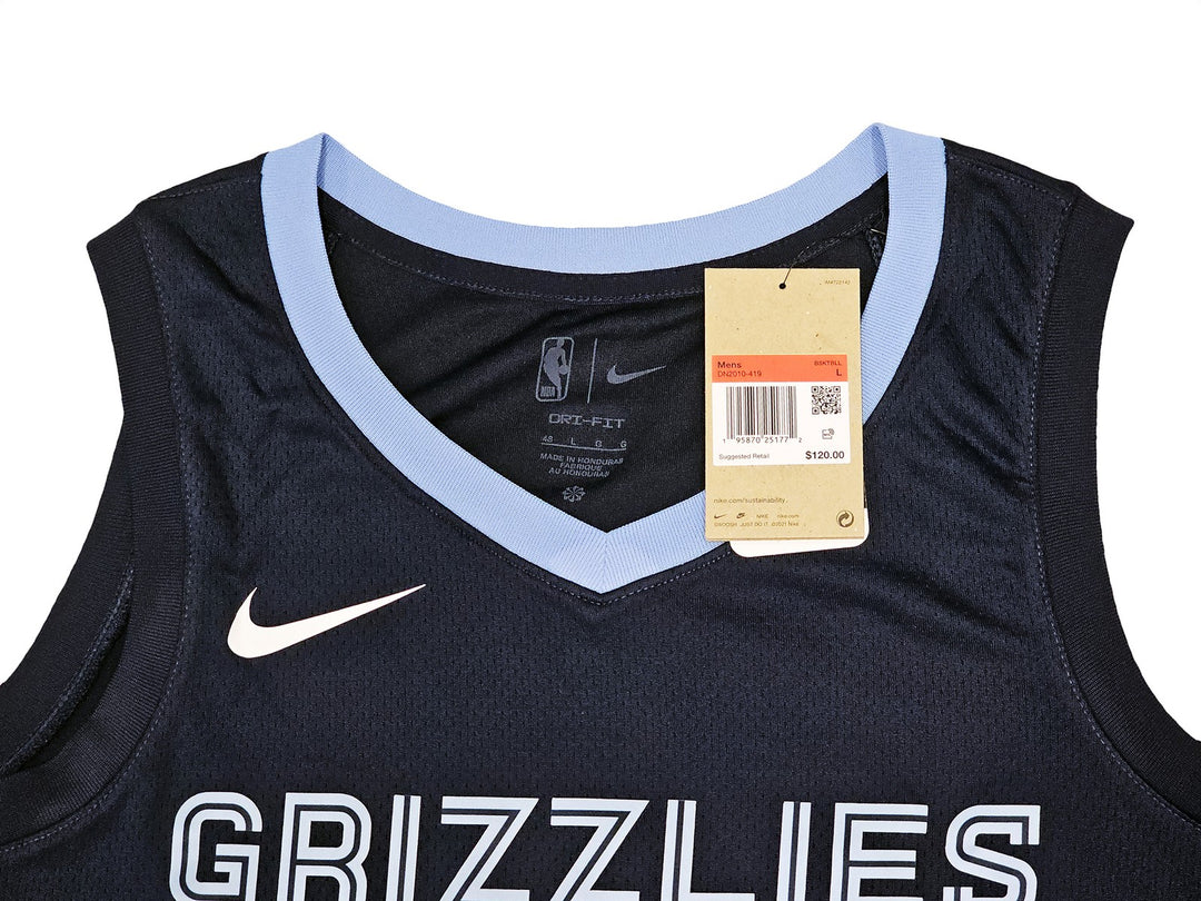 Grizzlies Ja Morant Auto Dark Blue Nike Icon Edition Swingman Jersey Size 48 BAS