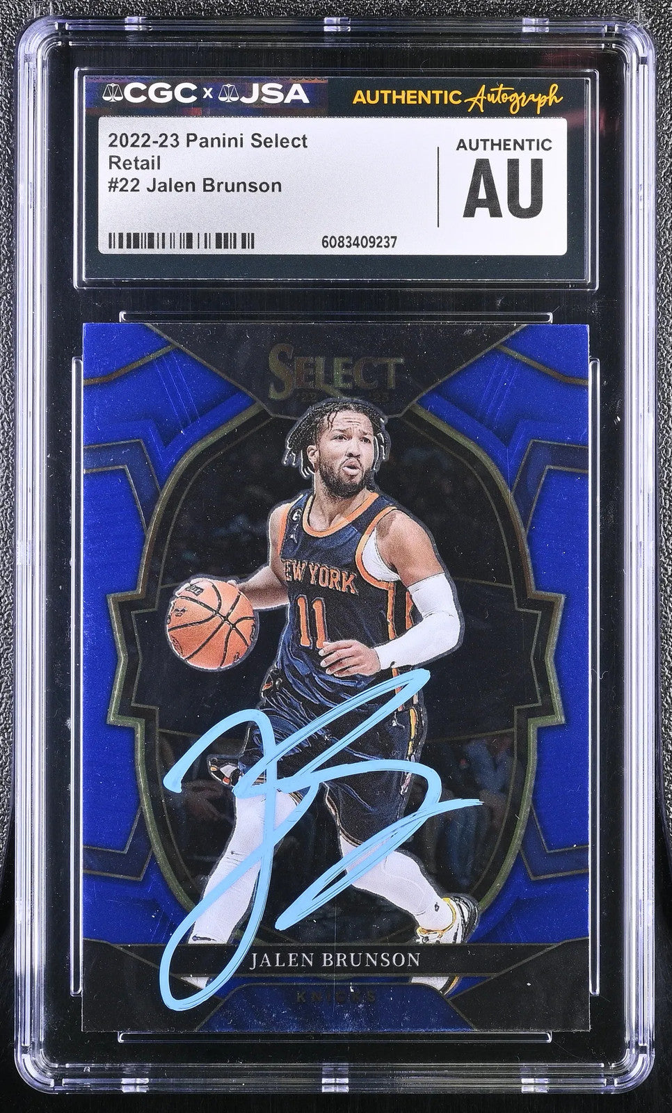 2022-23 Panini Select #22 Jalen Brunson signed card CGC JSA Auto Authentic