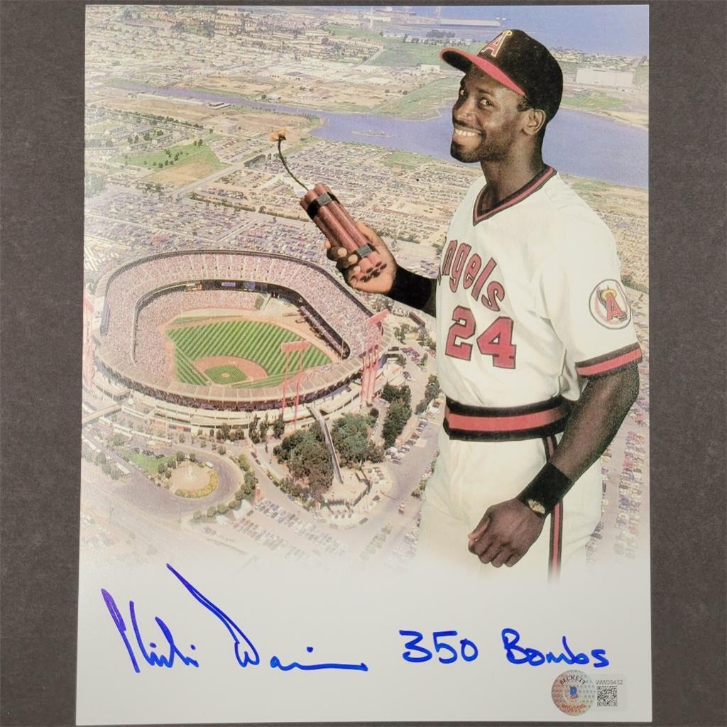 Chili Davis signed "350 Bombs" 8x10 photo Angels autograph ~ BAS Beckett Holo