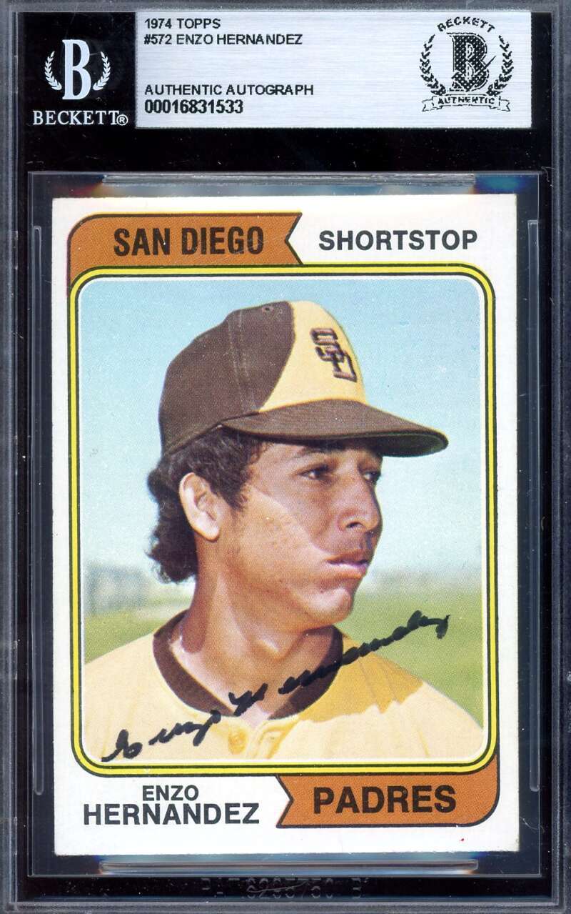 Enzo Hernandez Beckett BAS Signed 1974 Topps Autograph