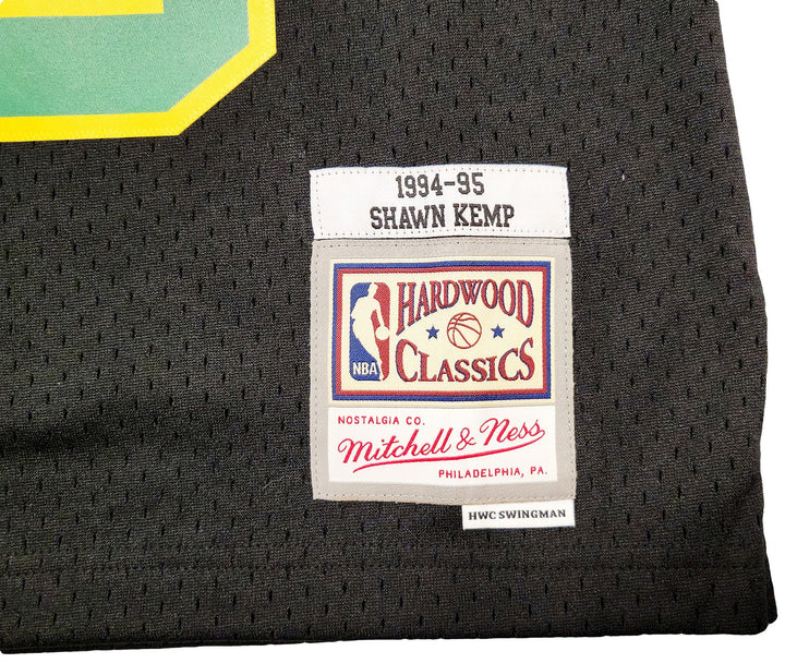Sonics Shawn Kemp Auto Black Mitchell Ness HWC Swingman Jersey M Reign Man
