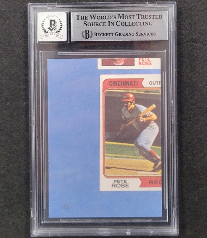 Pete Rose signed 1985 Topps #120 Cincinnati Reds Trading Card BAS BGS 10 auto