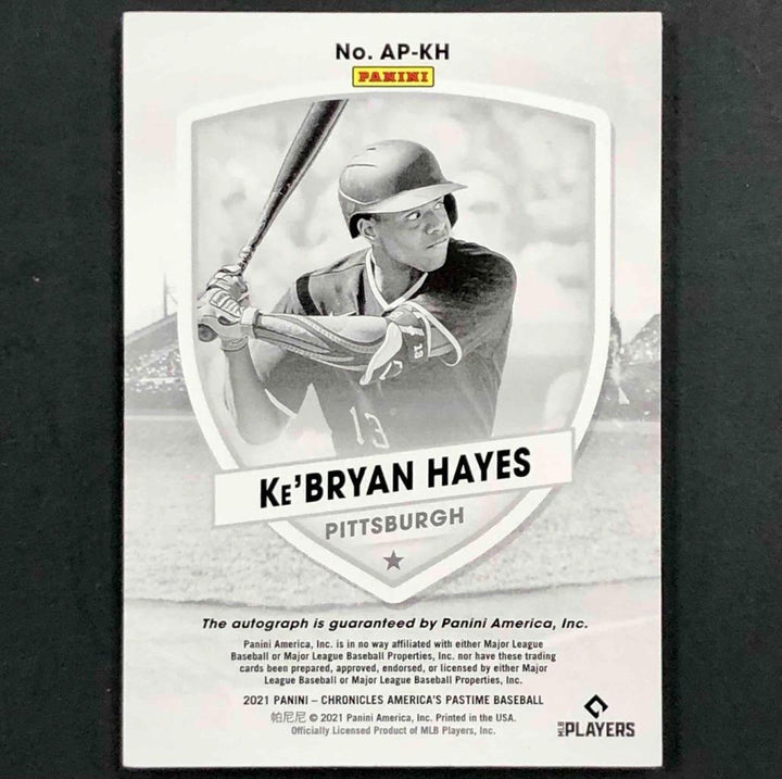 2021 Panini Chronicles America's Pastime RC Ke'Bryan Hayes auto rookie card /10