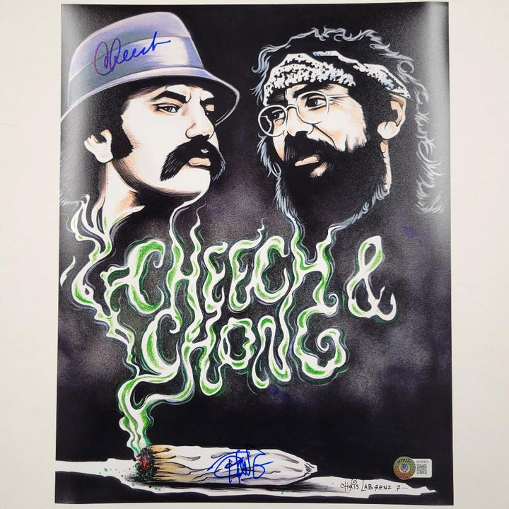 Cheech Marin and Tommy Chong signed 11x14 photo #8 autograph ~ Beckett BAS Holo