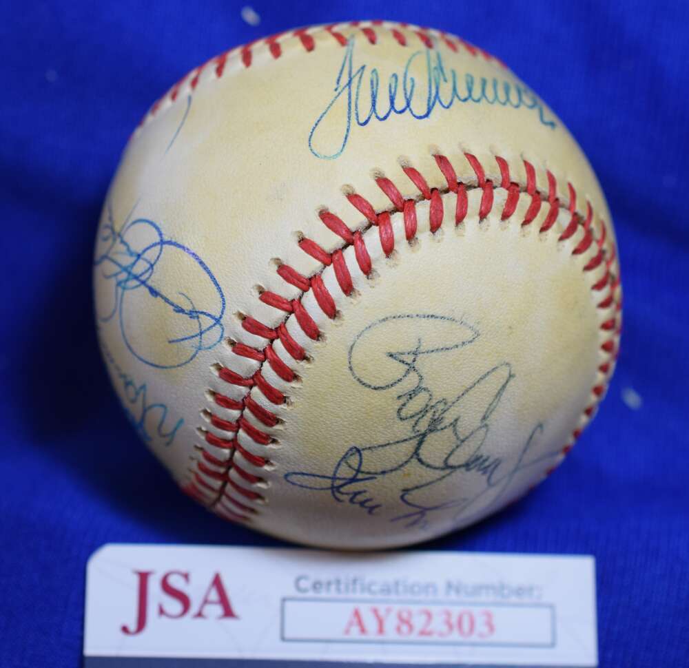 Seaver Clemens Lonborg Barber Spahn Eckersley Fingers JSA Signed Baseball No Hit