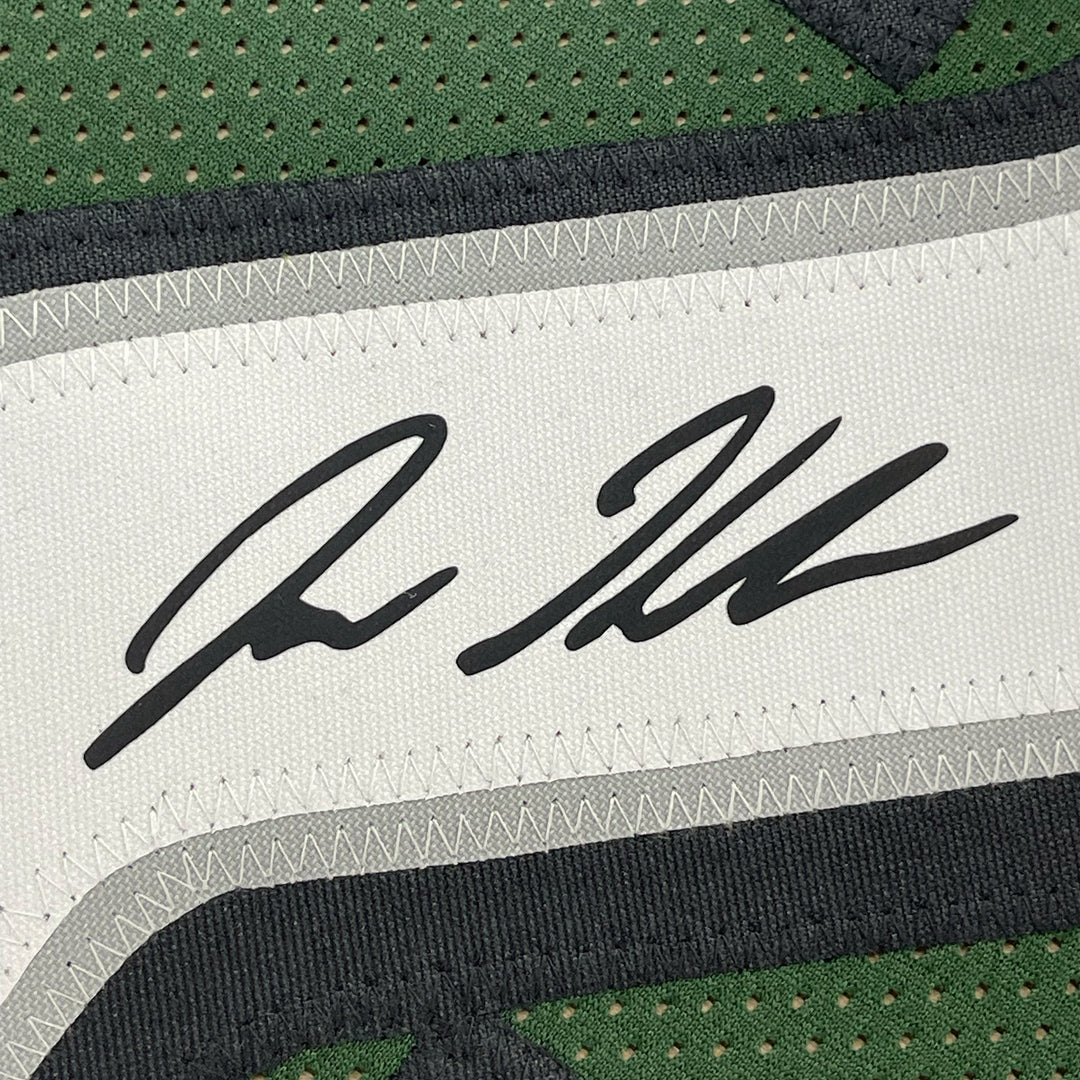 Framed Facsimile Autographed Jason Kelce 33x42 Green Reprint Laser Auto Jersey