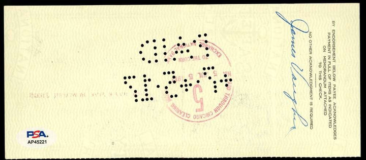 Hippo Vaughn PSA DNA Coa Signed 1917  Chicago Cubs Check Autographed