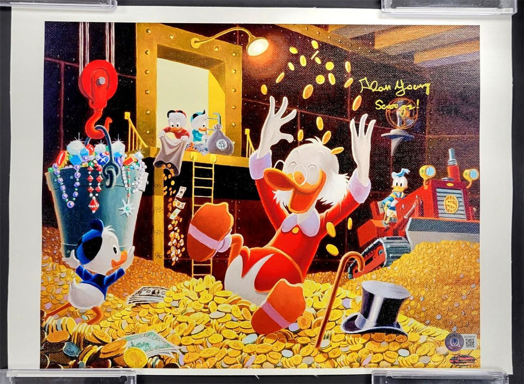 Alan Young signed "Scrooge McDuck" DuckTales 11x14 canvas photo (A) PSA/DNA COA