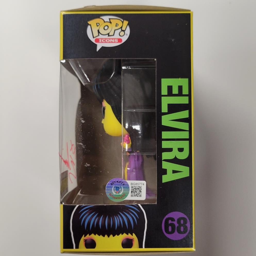 Elvira signed Black Light Funko Pop autograph pink ~ BAS Beckett Witness