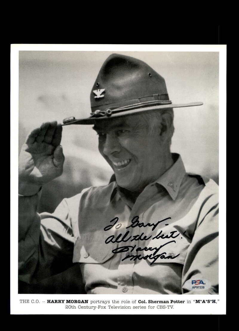Harry Morgan PSA DNA Coa Signed 8x10 Photo Autograph MASH