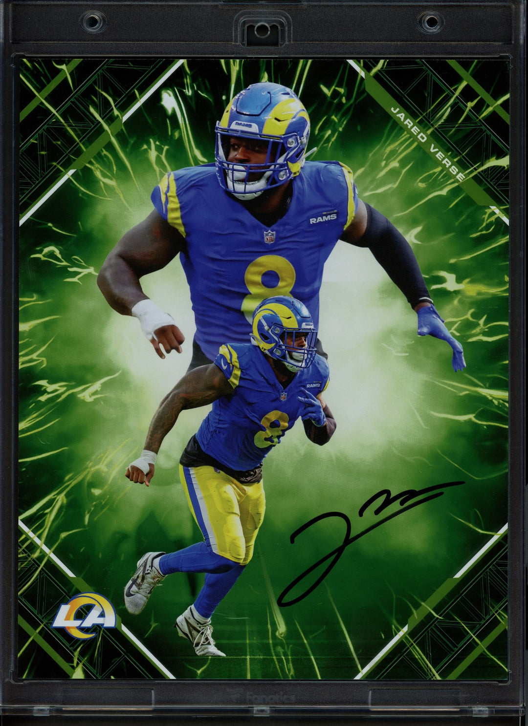 Jared Verse Auto 2025 Under Wraps NFL Emanate Green Card Rams /99 Fanatics Holo