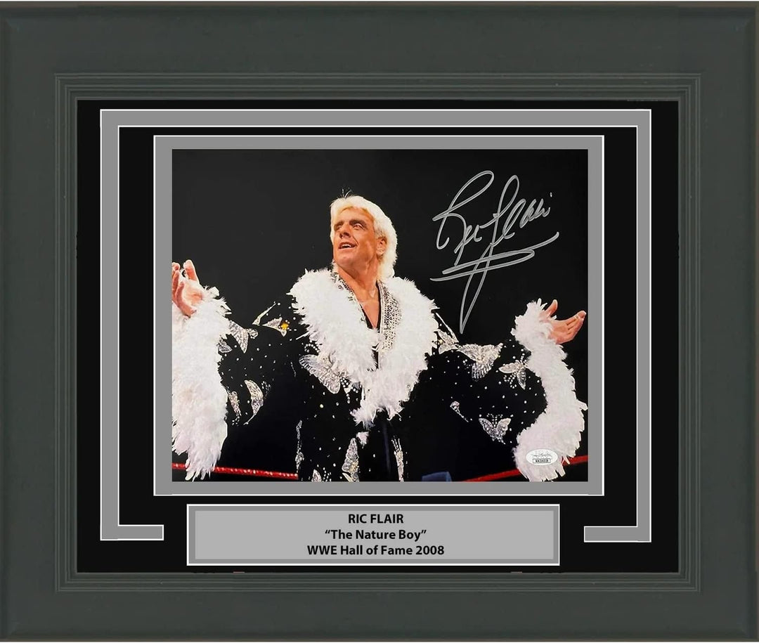 Framed Autographed/Signed Ric Flair Nature Boy 8x10 WWE Photo JSA COA