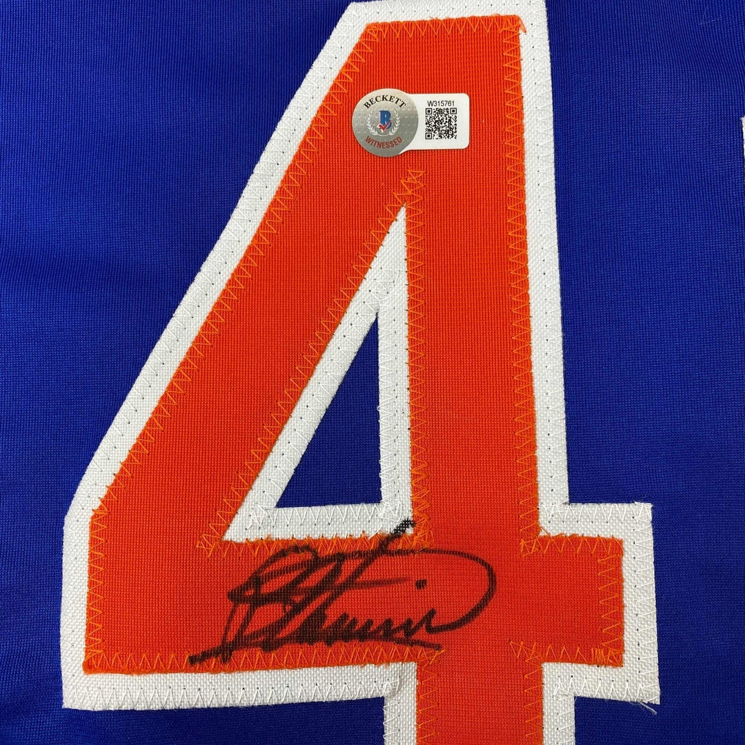Autographed/Signed Bartolo Colon New York Blue Jersey Beckett BAS COA