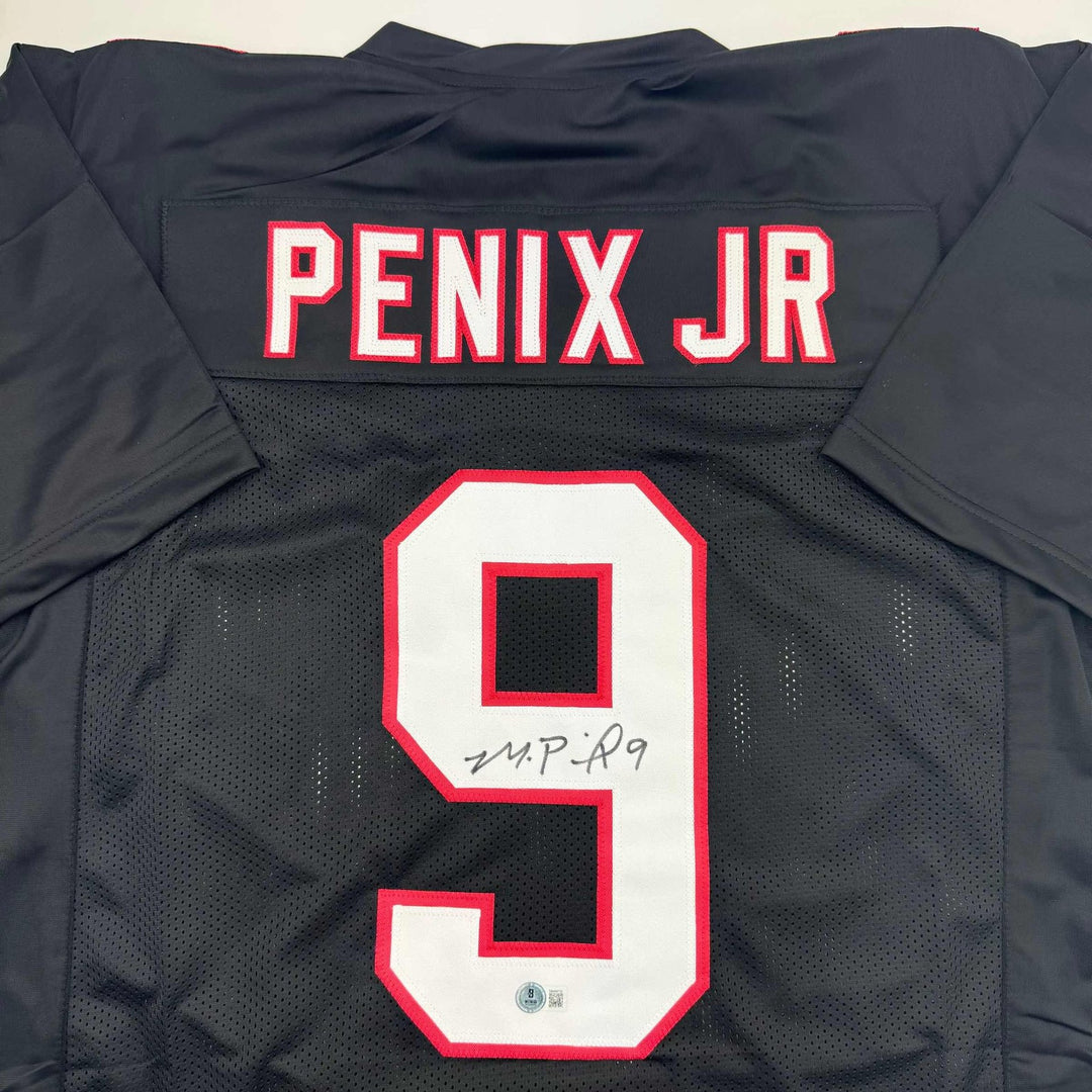 Autographed/Signed Michael Penix Jr. Atlanta Black Jersey Beckett COA