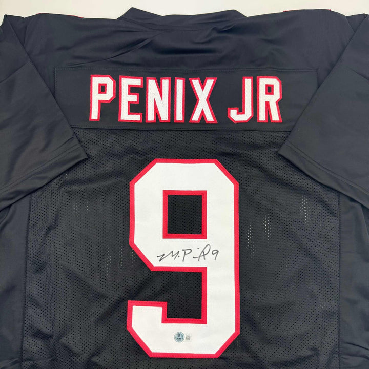 Autographed/Signed Michael Penix Jr. Atlanta Black Jersey Beckett COA