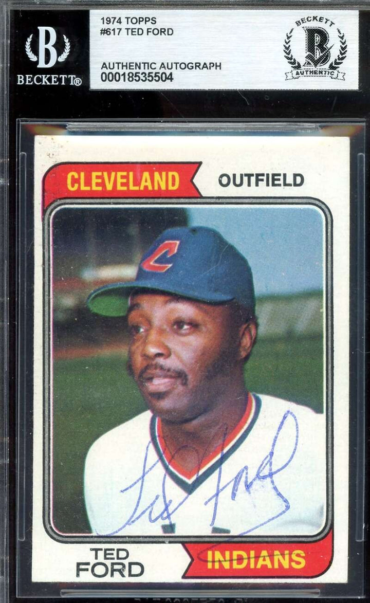 Ted Ford Beckett BAS Signed 1974 Topps Autograph