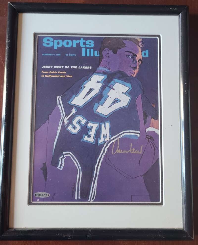 Jerry West Upper Deck UDA Cert Signed 8x11 1965 SI Cover Framed Autograph