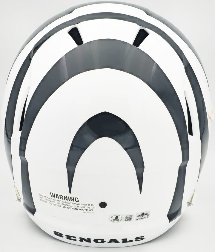 Ja'Marr Chase Auto Bengals White 2022 Alternate FS Replica Helmet Beckett