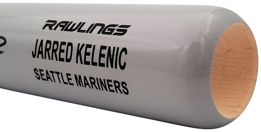 Jarred Kelenic Signed Gray Rawlings Game Model Bat Seattle Mariners Beckett
