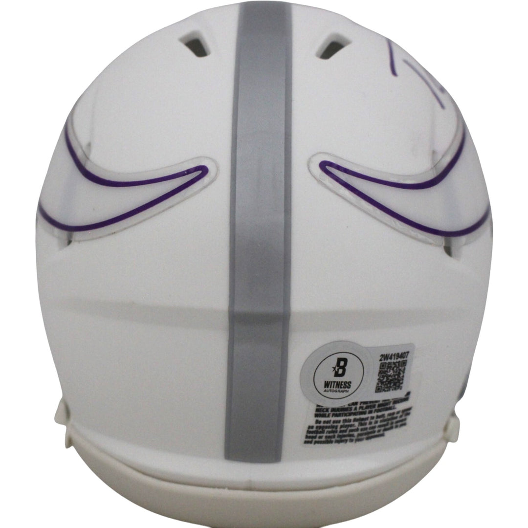 Randy Moss Autographed Minnesota Vikings Alt 24 Mini Helmet Beckett 48890
