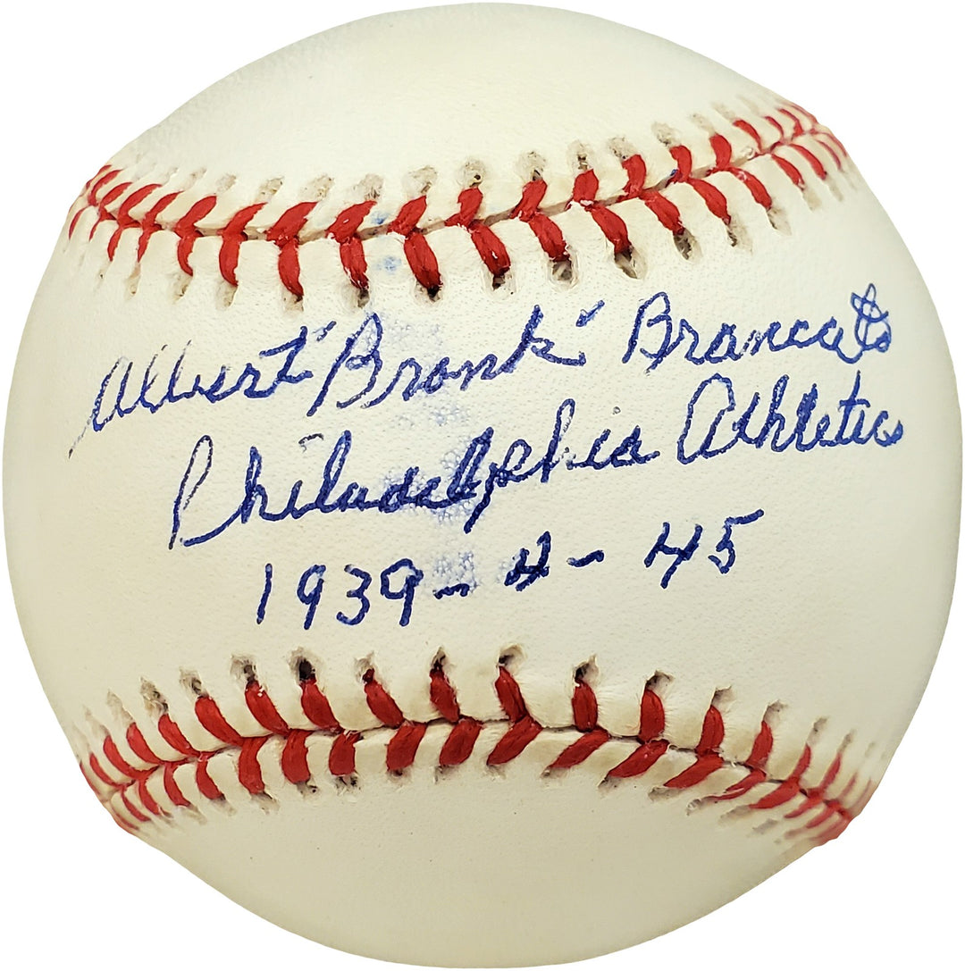 Albert Al "Bronk" Brancato Signed AL Baseball A's Beckett