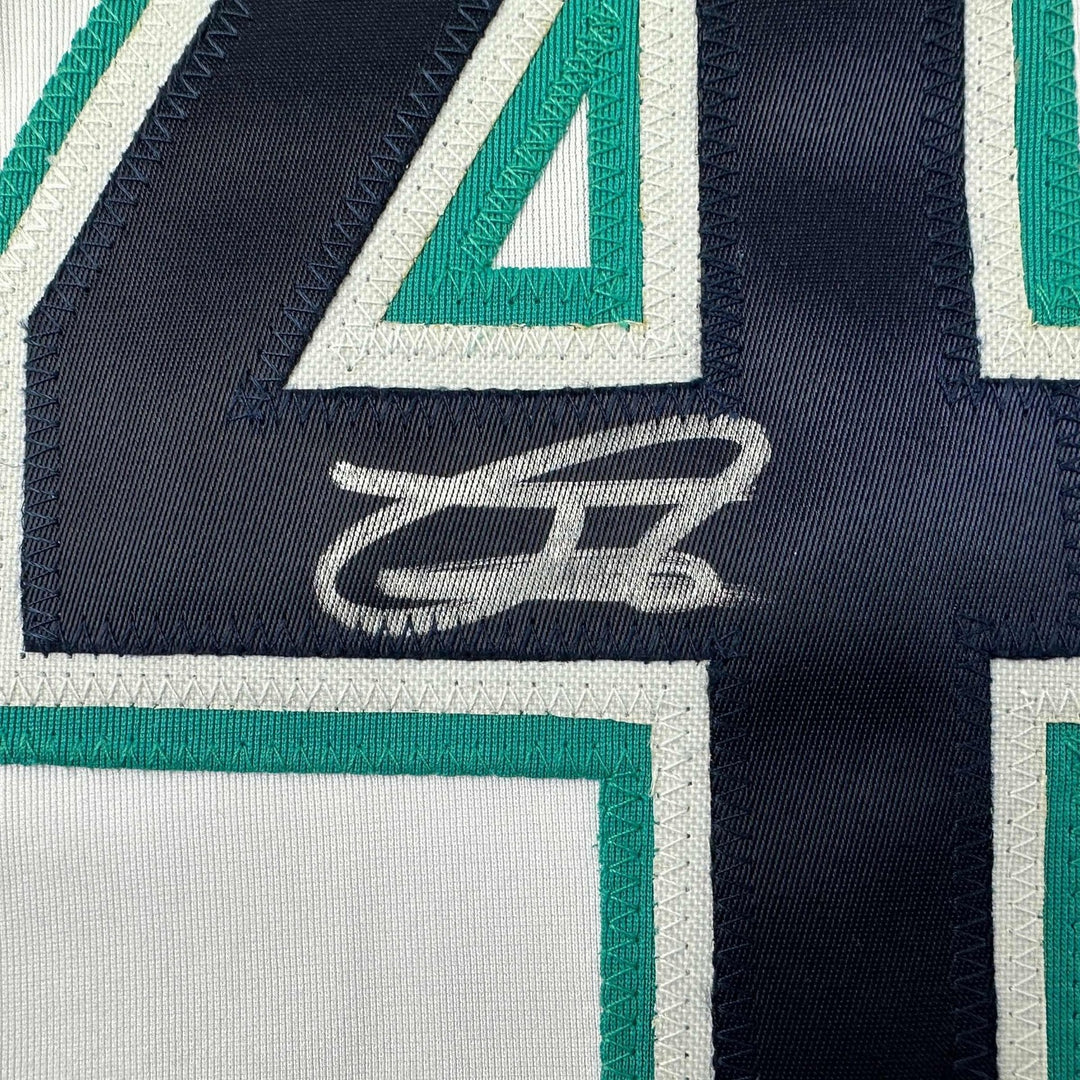 Autographed/Signed Julio Rodriguez Seattle White Jersey JSA COA Auto