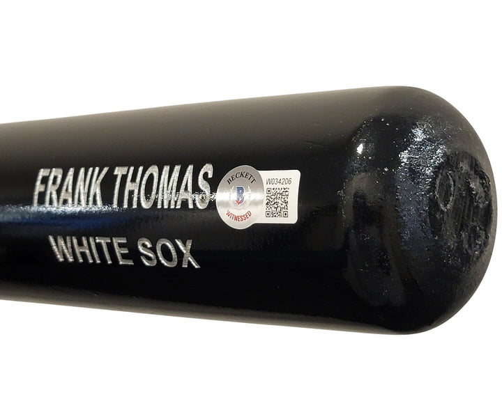 Frank Thomas Signed Black Rawlings Game Model Bat Chicago White Sox Beckett Wit