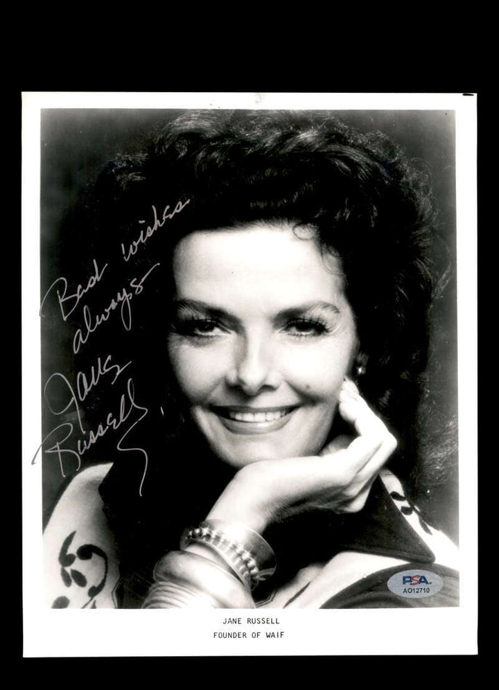 Jane Russell PSA DNA Signed 8x10 Photo Autographed
