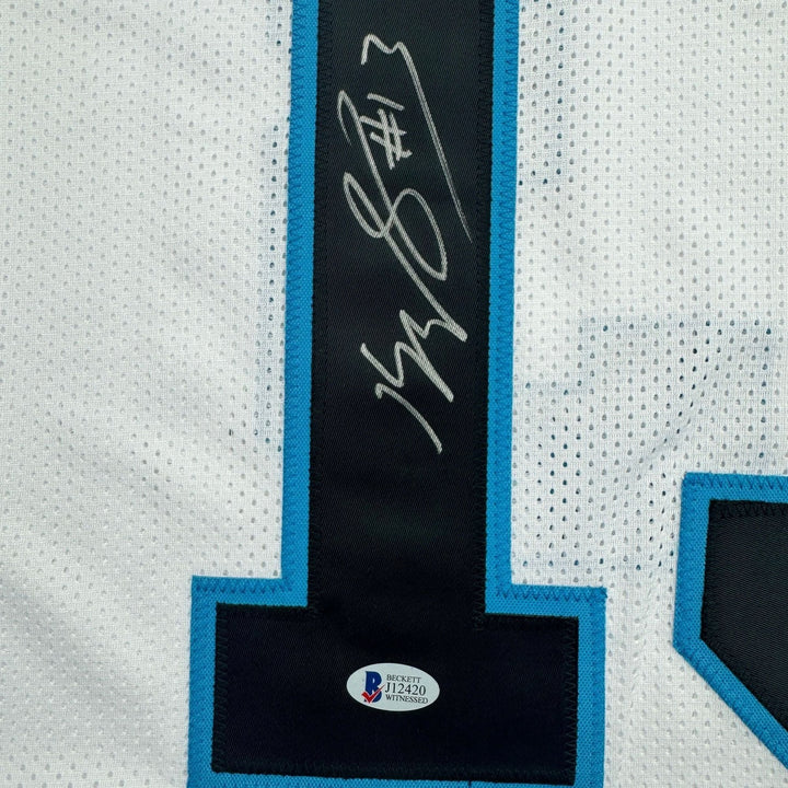 Autographed/Signed Kelvin Benjamin Carolina White Football Jersey BAS COA