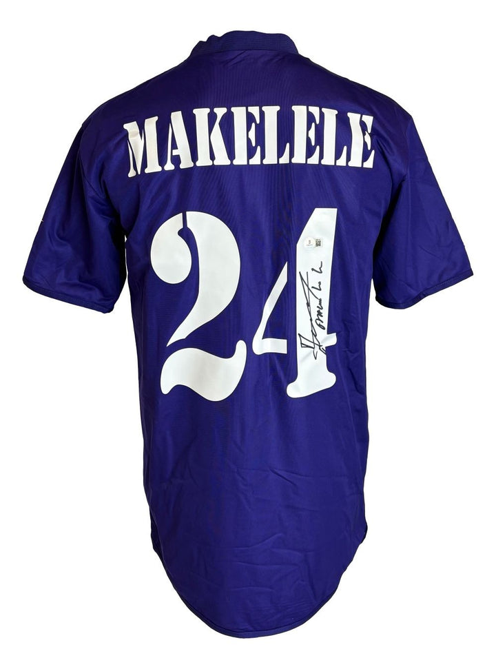 Claude Makelele Signed Real Madrid Purple Adidas Soccer Jersey BAS