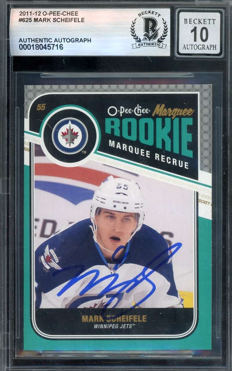 Mark Scheifele Gem Mint 10 Beckett BAS Signed 2011-12 O-Pee-Chee Autograph