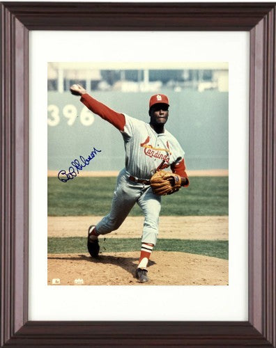 Bob Gibson signed St. Louis Cardinals 8x10 Photo minor dings Framed- COA HOF