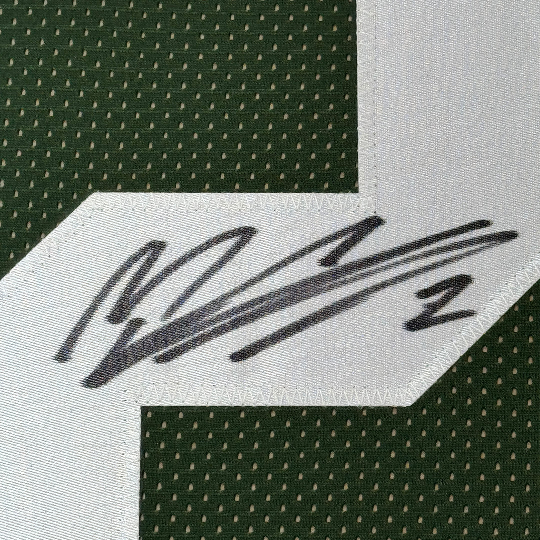 Framed Autographed/Signed Mason Crosby 35x39 Green Bay Green Jersey JSA COA