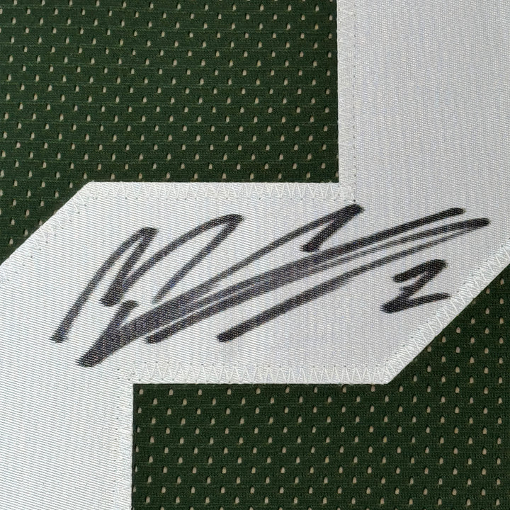 Framed Autographed/Signed Mason Crosby 35x39 Green Bay Green Jersey JSA COA