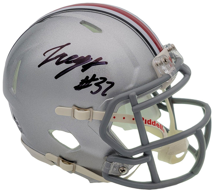 TreVeyon Henderson Signed Ohio State Buckeyes Silver Speed Mini Helmet Beckett