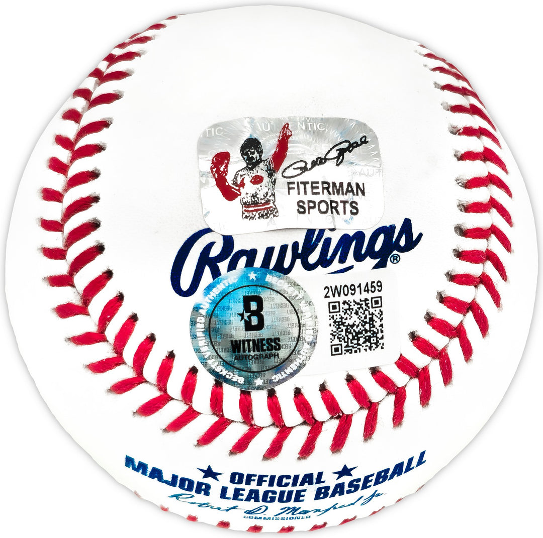 Pete Rose Signed MLB Baseball Cincinnati Reds "Charlie Hustle" Beckett Witness