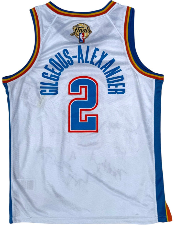 2024-2025 Oklahoma City Thunder Signed Team Jersey SHAI JDUB DORT NBA FINALS JSA