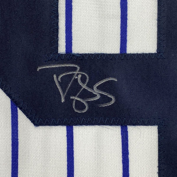 Autographed/Signed Darryl Strawberry New York Pinstripe Jersey JSA COA