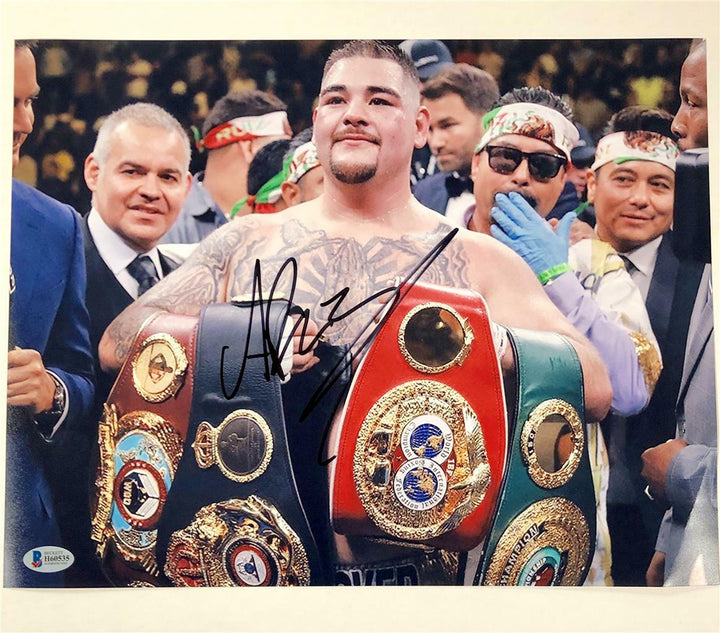 ANDY RUIZ JR Autograph Signed 11x14 Photo vs. Anthony Joshua H ~ Beckett BAS COA