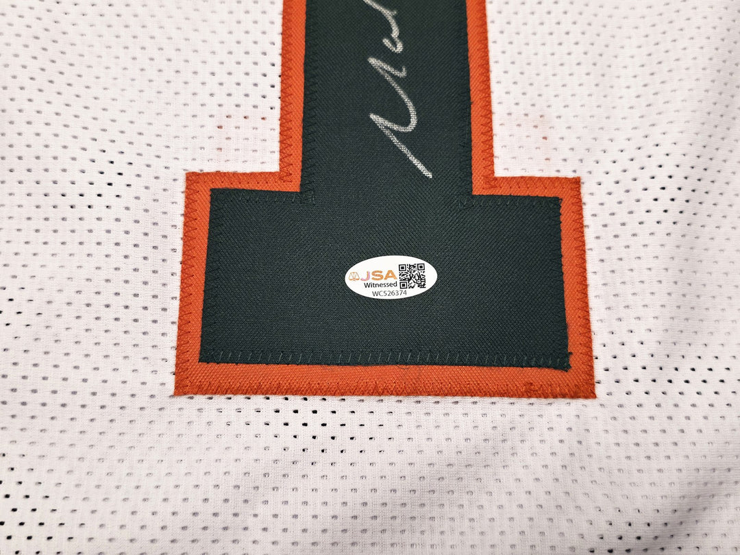 Miami Hurricanes Malachi Toney Signed White Jersey JSA Witness