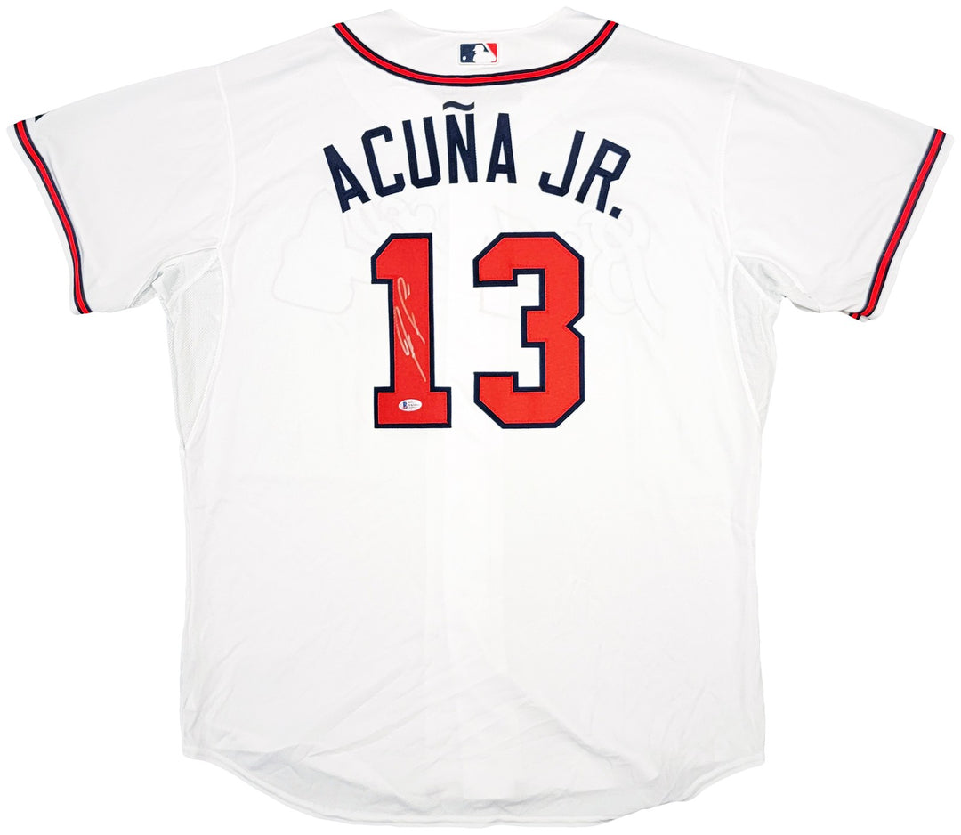 Braves Ronald Acuna Jr Auto White Majestic Authentic Cool Base Jersey 52 Beckett
