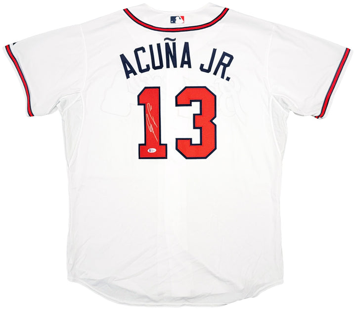 Braves Ronald Acuna Jr Auto White Majestic Authentic Cool Base Jersey 52 Beckett