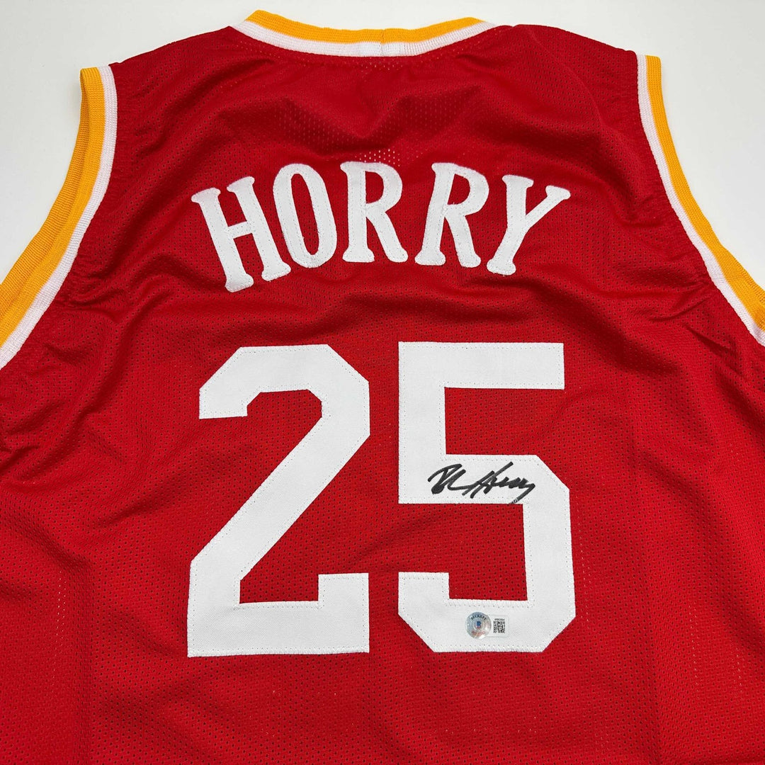 Autographed/Signed Robert Horry Houston Red Jersey Beckett BAS COA
