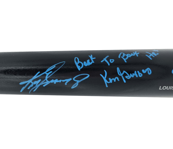 Ken Griffey Jr. & Sr Auto Black L Slugger Pro Stock Bat Mariners Back To Back HR