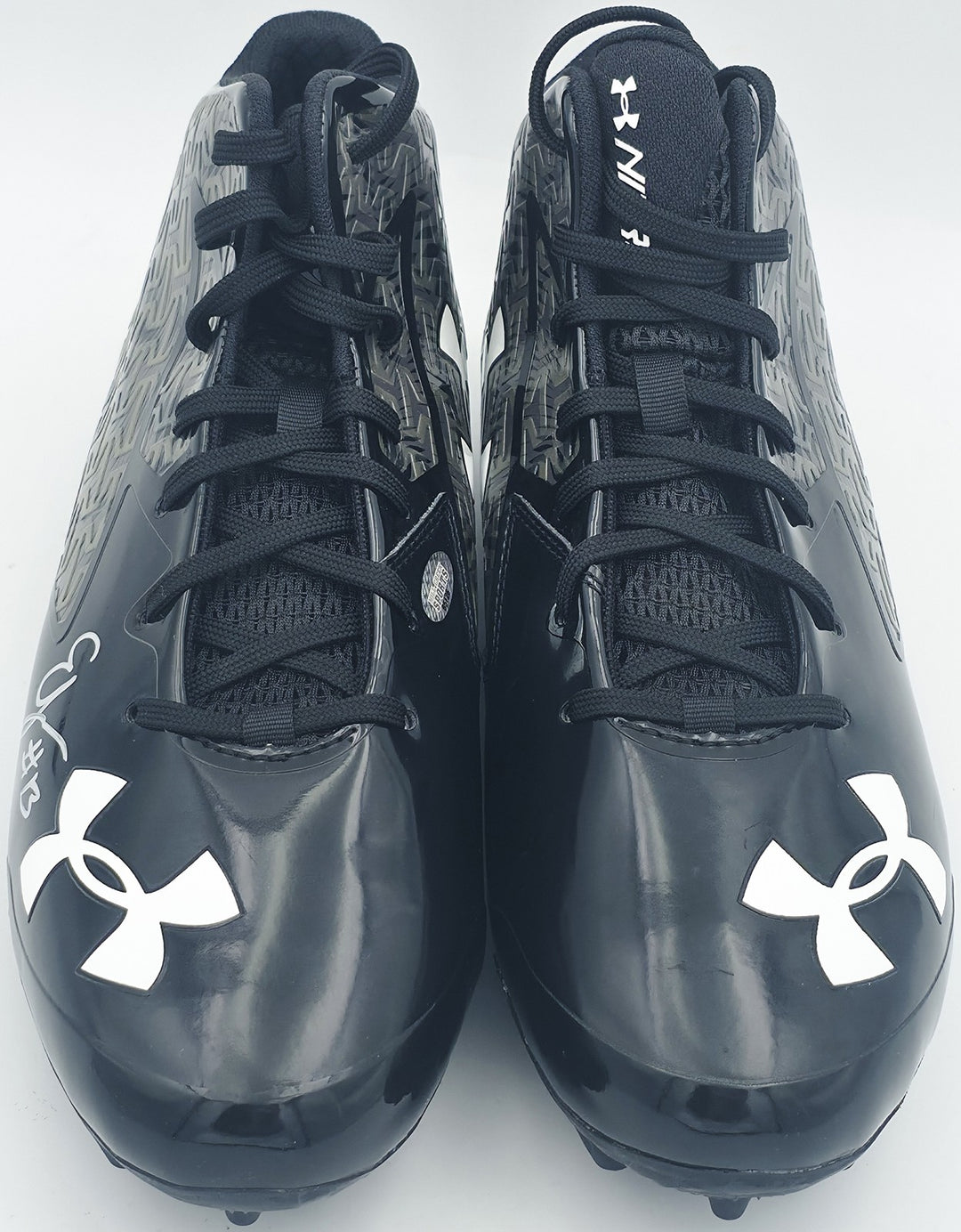 Ernest Jones IV Auto Pair of Black Under Armour Cleats Seahawks Size 10 MCS Holo