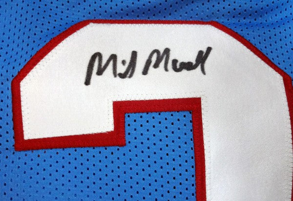 Houston Oilers Mike Munchak Autographed Signed Blue Jersey "HOF 2001" PSA/DNA