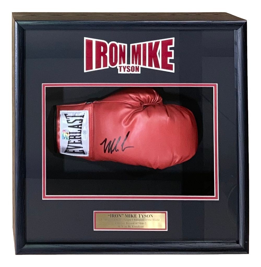 Mike Tyson Signed Red Right Hand Everlast Boxing Glove Shadowbox JSA QR Hologram