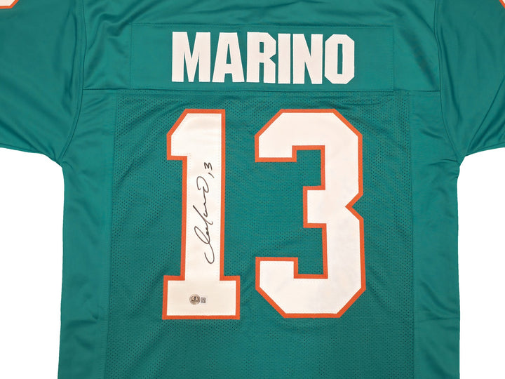Miami Dolphins Dan Marino Signed Teal Jersey Beckett Witness